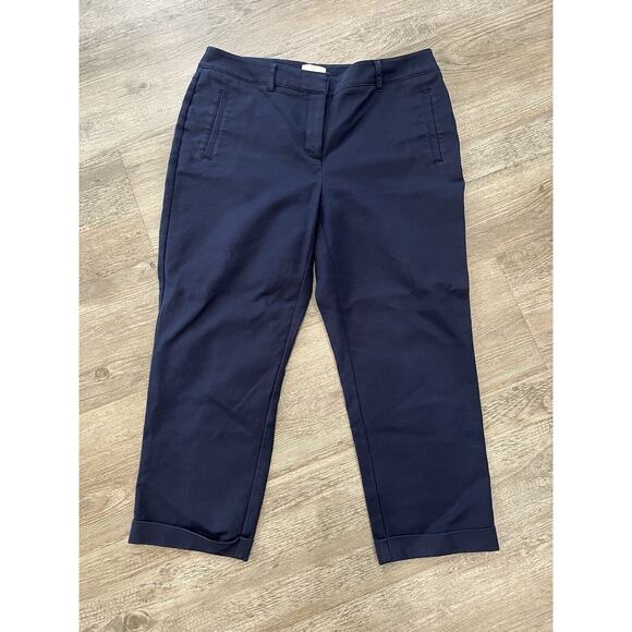 Chico's Pants - Chico's So Slimming Size 1 (Medium 8) Crop Navy Blue Dress Pants EUC